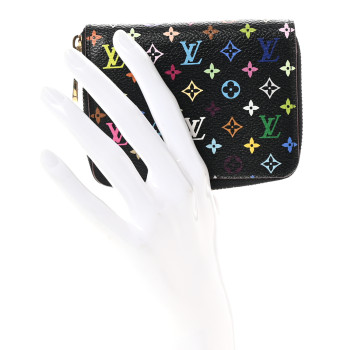 LOUIS VUITTON Monogram Multicolor Zippy Coin Purse Black Violet LOUIS VUITTON Monogram Multicolor Zippy Coin Purse Black Violet