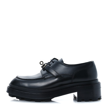 HERMES Glossed Calfskin First 38.5 Oxford Black