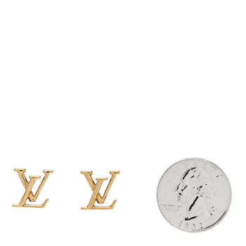 LOUIS VUITTON Metal Enamel LV Iconic Earrings Gold