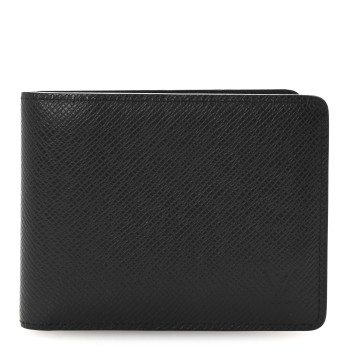 LOUIS VUITTON Taiga Slender Wallet Black