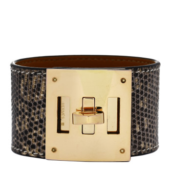 HERMES Lizard Kelly Dog Bracelet Bracelet T2 Ombre