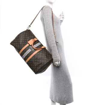 LOUIS VUITTON Monogram My LV Heritage Keepall Bandouliere 50 Light Gray White