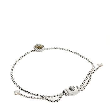 DAVID YURMAN Sterling Silver Yellow Sapphire 9mm Chatelaine Petite Pave Bracelet