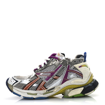 BALENCIAGA Mesh Rubber Womens Runner Sneakers 37 Multicolor