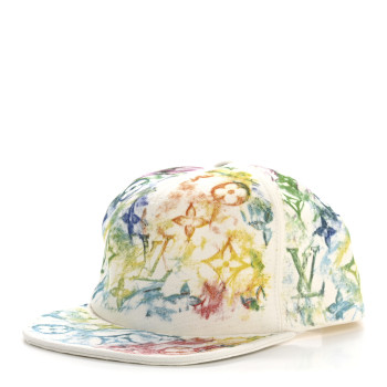 LOUIS VUITTON Cotton Monogram Watercolor Cap 60 White Multicolor