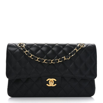 CHANEL Caviar Quilted Medium Double Flap Black