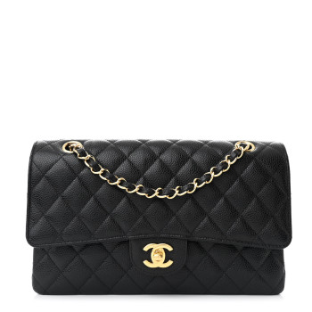 CHANEL Caviar Quilted Medium Double Flap Black