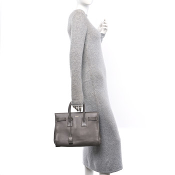 SAINT LAURENT Calfskin Small Sac De Jour Fog
