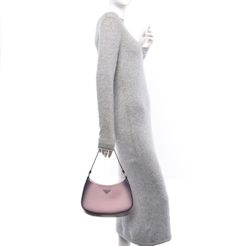 PRADA Spazzolato Cleo Shoulder Bag Gradient Alabastro