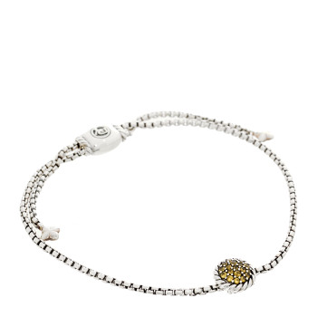 DAVID YURMAN Sterling Silver Yellow Sapphire 9mm Chatelaine Petite Pave Bracelet