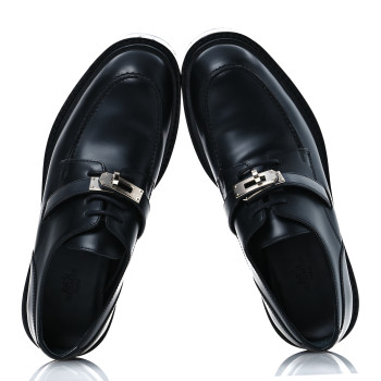 HERMES Glossed Calfskin First 38.5 Oxford Black