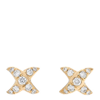 DAVID YURMAN 18K Yellow Gold Diamond 6mm Crossover X Stud Earrings