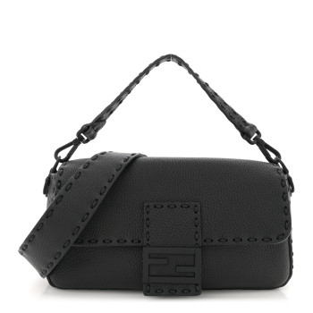 FENDI Cuoio Romano Selleria Baguette Black Black