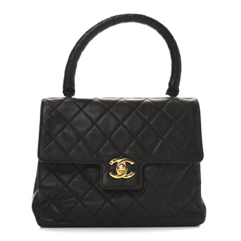 CHANEL Lambskin Quilted Mini Kelly Flap Bag Brown