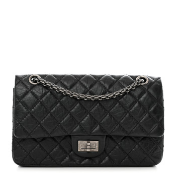CHANEL Aged Calfskin Quilted 2.55 Reissue 225 Flap Black