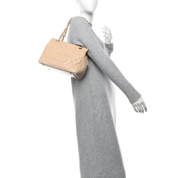 CHANEL Caviar Quilted Petit Timeless Tote PTT Beige