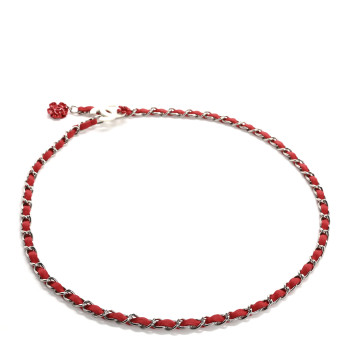 CHANEL Camellia Chain Belt Red