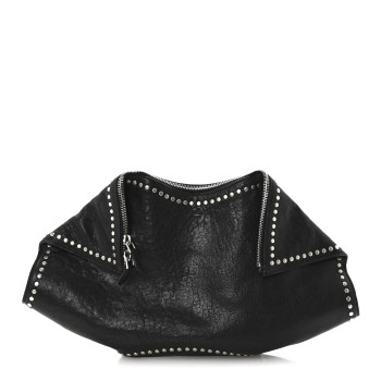 ALEXANDER MCQUEEN Calfskin Studded De Manta Clutch Black