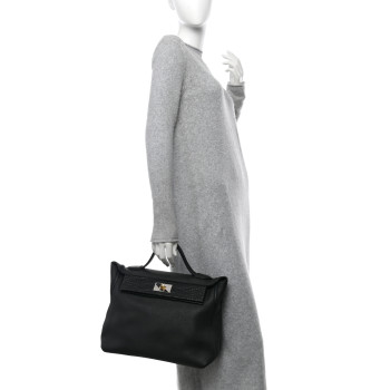 HERMES Togo Matte Alligator Swift Touch 35 24/24 Black