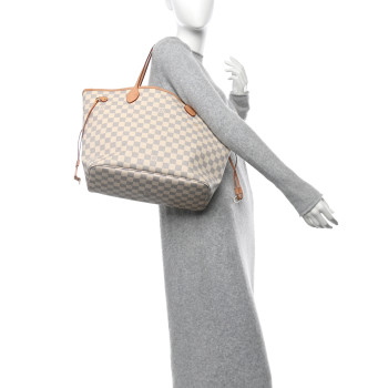 LOUIS VUITTON Damier Azur Neo Neverfull MM Rose Ballerine