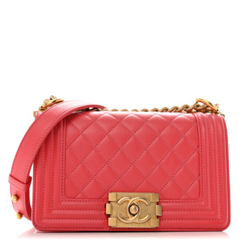CHANEL Caviar Quilted Small Boy Flap Pink