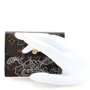 LOUIS VUITTON Monogram Dentelle Elise Wallet Silver