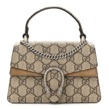 GUCCI GG Supreme Monogram Mini Dionysus Top Handle Bag Taupe