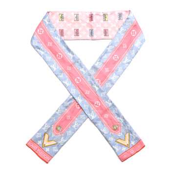 LOUIS VUITTON Silk Monogram Minimalle Bandeau Pink