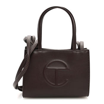 TELFAR Vegan Leather Small Shopping Bag Chocolate