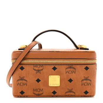 MCM Visetos Rockstar Vanity Case Cognac
