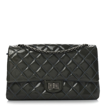 CHANEL Patent Quilted 2.55 Reissue 226 Flap Blue