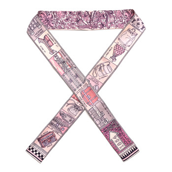 LOUIS VUITTON Silk Jeu De Louis BB Bandeau Pink