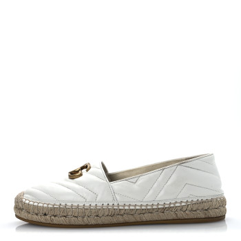 GUCCI Nappa Matelasse GG Marmont Espadrilles 39 Great White