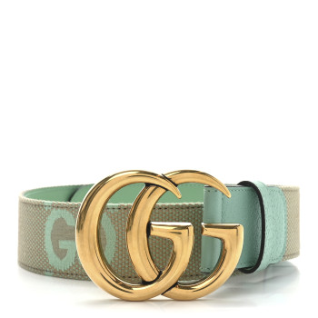 GUCCI Monogram Jumbo GG Textured Dollar Calfskin Double G 40mm Belt  70 28 Beige Pepperlight Mint