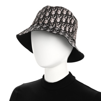 CHRISTIAN DIOR Oblique Reversible Teddy-D Brim Bucket Hat 58 Black