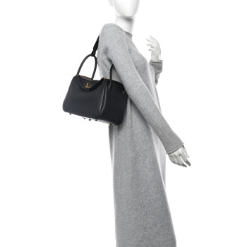 HERMES Taurillon Clemence Lindy 26 Black