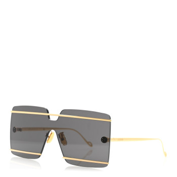 LOEWE Metal Rimless Bar Shield Sunglasses LW40073U Gold Black