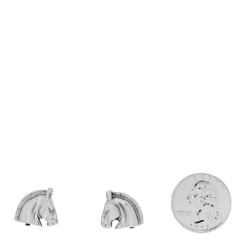 HERMES Palladium Horse Clip On Earrings