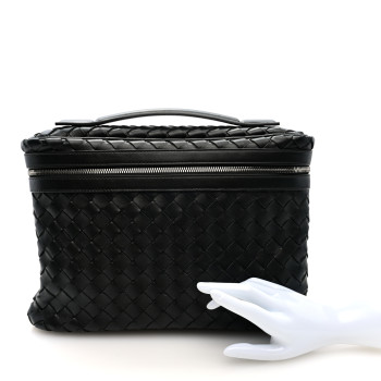 BOTTEGA VENETA Calfskin Intrecciato Document Holder Black