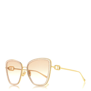 LOUIS VUITTON Metal LV Link One Cat Eye Sunglasses Z1771E Pink Glitter