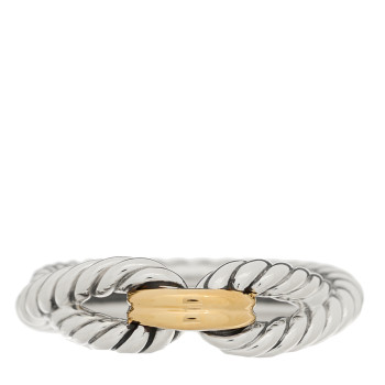 DAVID YURMAN Sterling Silver 18K Yellow Gold Cable Loop Ring 55 7.25