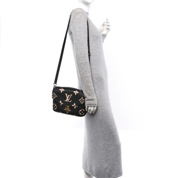 LOUIS VUITTON Empreinte Monogram Giant Pochette Metis Black Beige