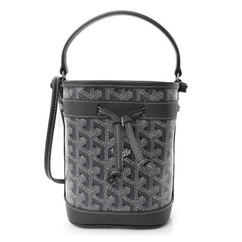 GOYARD Goyardine Petit Flot Mini Bucket Bag Grey