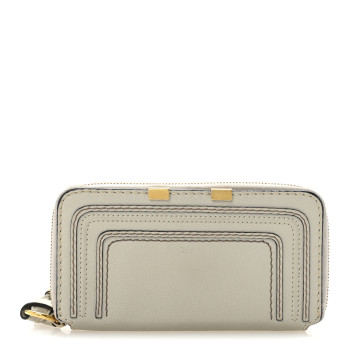CHLOE Calfskin Marcie Long Zip Around Wallet Dove