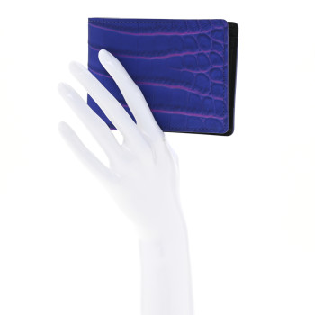 LOUIS VUITTON Crocodile Multiple Wallet Blue Rose