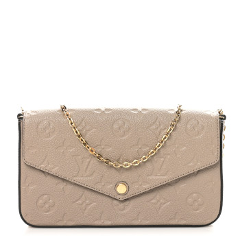LOUIS VUITTON Empreinte Pochette Felicie Chain Wallet Tourterelle