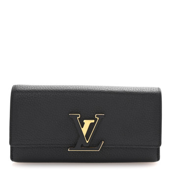 LOUIS VUITTON Taurillon Capucines Wallet Black