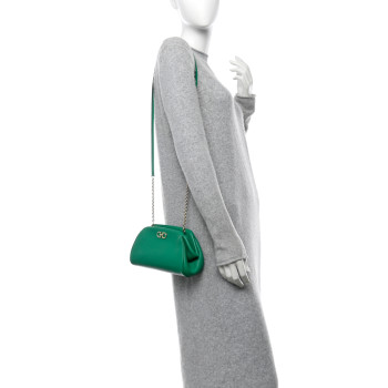 SALVATORE FERRAGAMO Eram Calfskin Gancini Mini Clutch Smeraldo