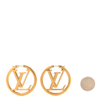 LOUIS VUITTON Metal Louise Hoop Earrings Gold