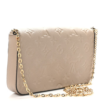 LOUIS VUITTON Empreinte Pochette Felicie Chain Wallet Tourterelle